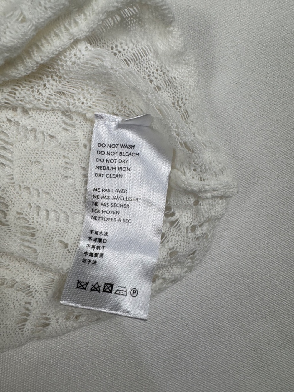Free People Cream Lace Tie-Front Cardigan Puff Sleeve Boho Cottagecore Top M - Picture 7 of 10
